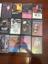 Lot 15 Vintage Cassette Tapes Rock Pop Dylan Van Morrison Pat Benatar Marx