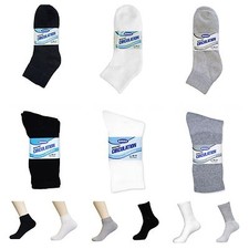 3- 6- 12 Pack 9-11 10-13 Cotton Diabetic Health Circulatory Crew low Cut Socks