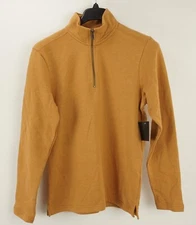 New 14th & Union Men's Small Orange Fleece Lined Half Zip Mock Neck Sweater