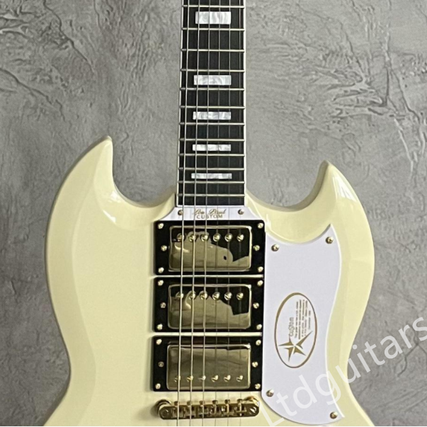 Custom Shop SG Electric Guitar Ebony Fretboard In Classic White Fast