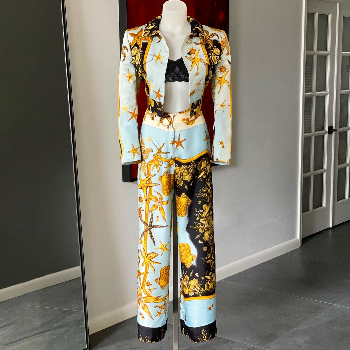GIANNI VERSACE pant suit Starfish and Seashell print size IT