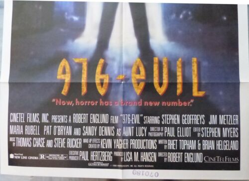 976-EVIL Movie Poster,Original,1988,1-Sheet,folded,Robert England - Imagen 3 de 12