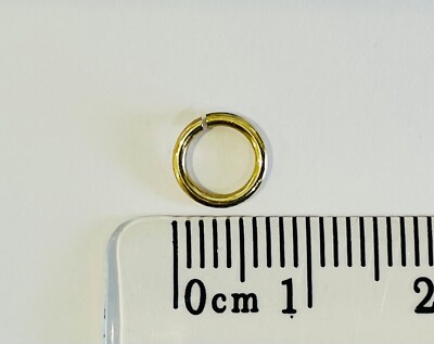 Massiver gelber Biegering 9 kt Gold 7 mm schwer stark offene Glieder