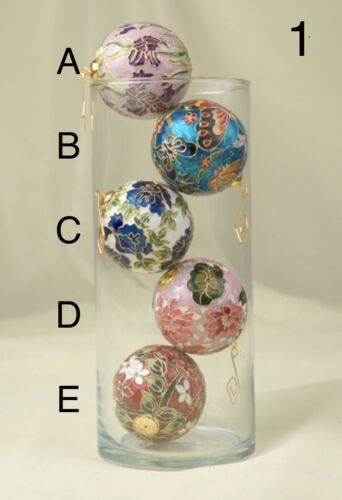 Hand Crafted Cloisonne Enameled Christmas Ball Ornament Sold By 1 Piece - Picture 1 of 4