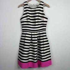 Eliza J Dress Women’s Size 6 Black White Striped Sleeveless A-Line Colorblock