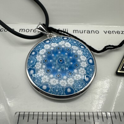 Authentic Murano Millefiori Glass Pendant Necklace Ercole Moretti Venezia MP274