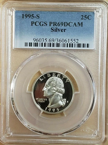 1995 S Washington Twenty-five Cent Silver Proof Quarter PCGS PR69DCAM 1552