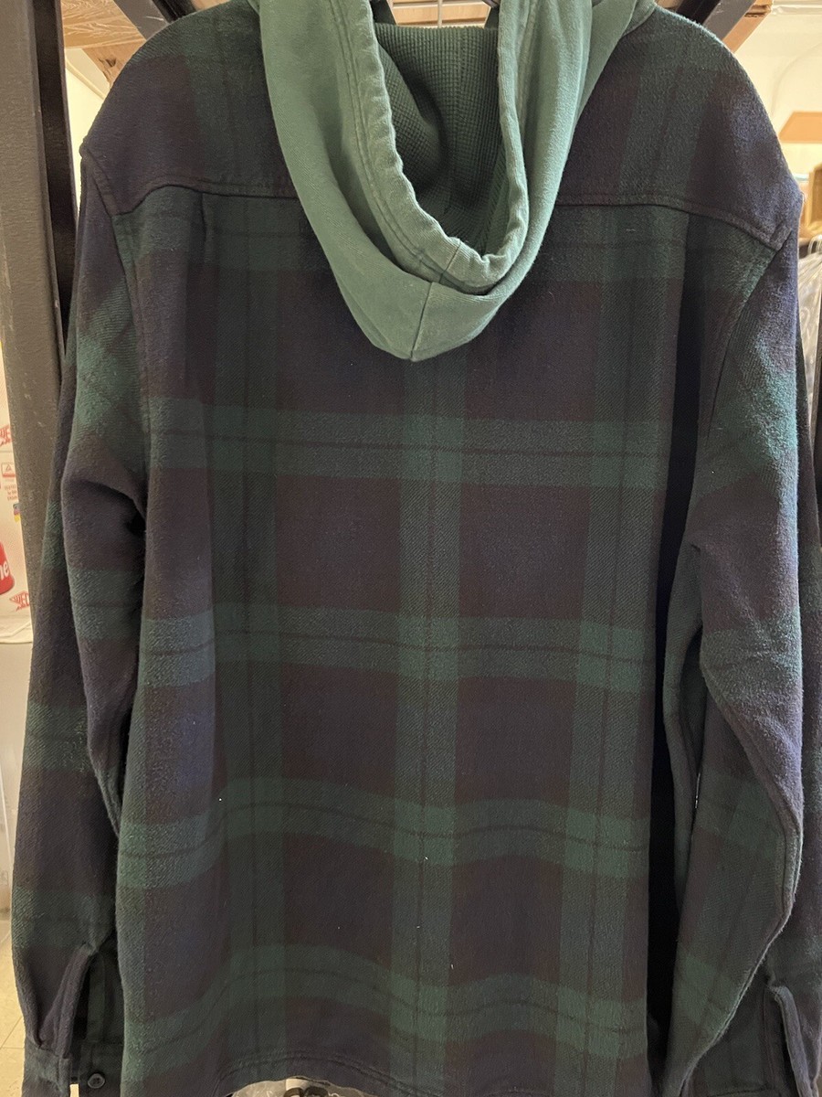 Supreme Plaid Quarter Zip Hoodie Flannel Green Sz L | eBay