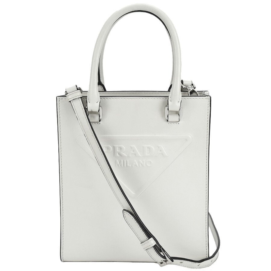 Prada Embossed Triangle Mini Tote Bag 2Way Shoulder 1Ba333 Prada Embossed Triangle Mini Tote Bag 2Way Shoulder 1Ba333