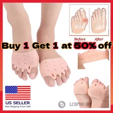2PCS Bunion Toe Corrector Silicone Orthotics Straightener Separator Forefoot Pad