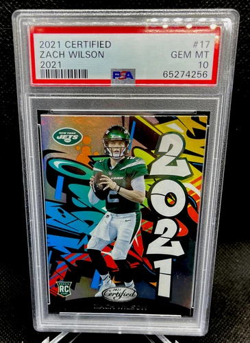 2021 Panini Certified Zach Wilson Graffiti Rookie  #17 PSA 10 Gem Mint JETS