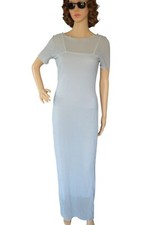 Vintage 90s Sheer Gray White Layered Maxi Dress By Fix USA Womens Size S