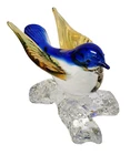 ICET Arte Murano Perched Glass Bird Figurine Made in Venezuela 5" x 3" Excellent