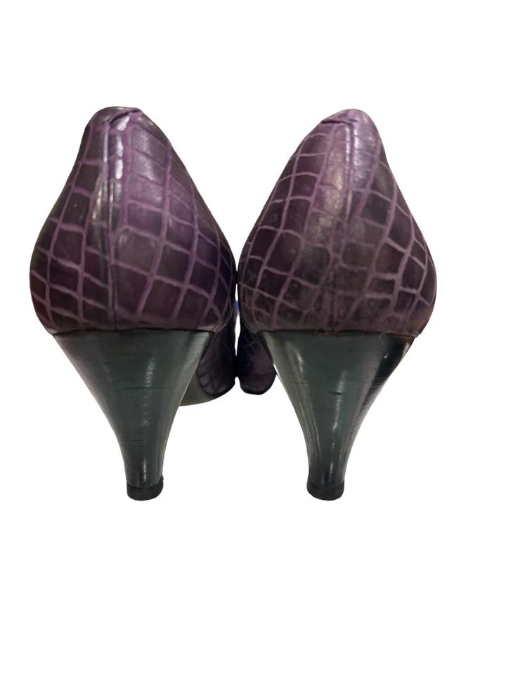 Hermosos zapatos de salón de cuero estampados de diseñador francés Maud Frizon talla 9 Foto 3 de 4