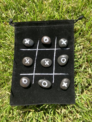 Classic Tick tack toe Game, Painted Rock, Great Father Gift Set, Travel Game