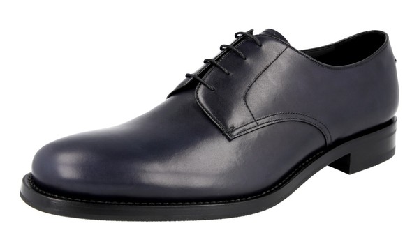 Prada Leder Derby Business Anzug Schuhe - Marine Navy Blau - Neu - 11 45-image