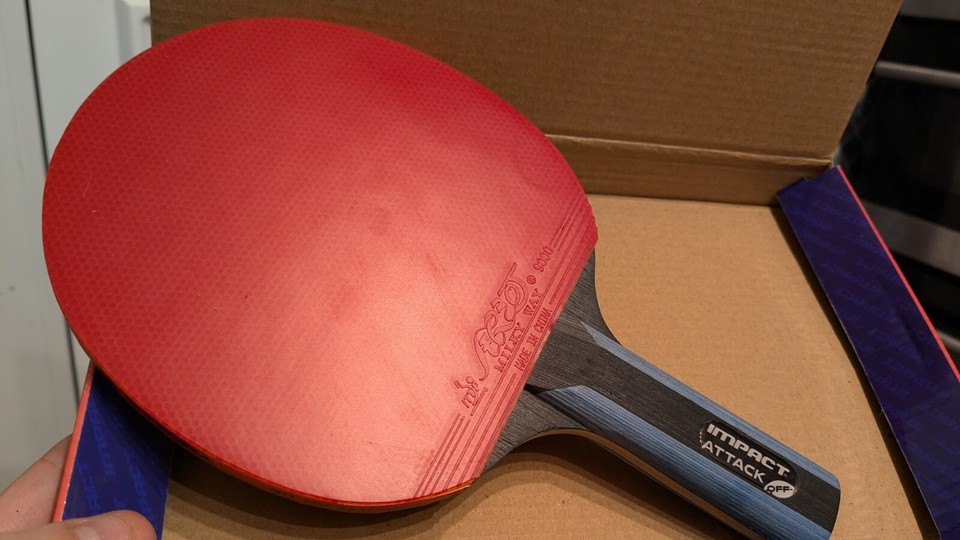 Table tennis bat, used once, IMPACT ATTACK BLADE WITH YINHE 9000 II