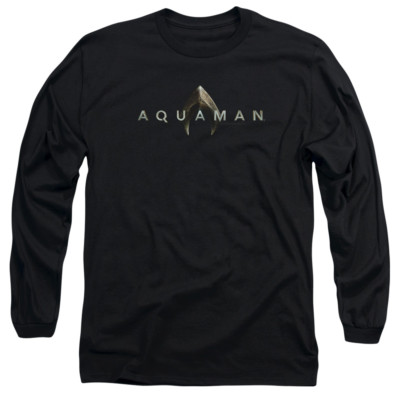 AQUAMAN MOVIE LOGO Licensed Adult Men's Long Sleeve Graphic T-Shirt SM-3XL