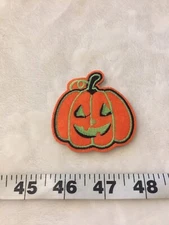 Glow In The Dark Jack O Lantern Iron On Patch Halloween Nice New