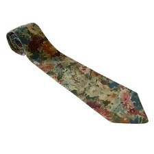 Buckingham Men’s Tie Floral Multicolor Made In USA 100% Cotton