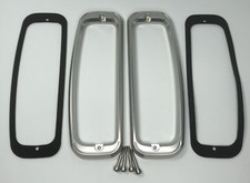 Pair Tail Light Bezels Brushed Anodized Aluminum For 1966-1977 Ford Bronco Pair Tail Light Bezels Brushed Anodized Aluminum For 1966-1977 Ford Bronco