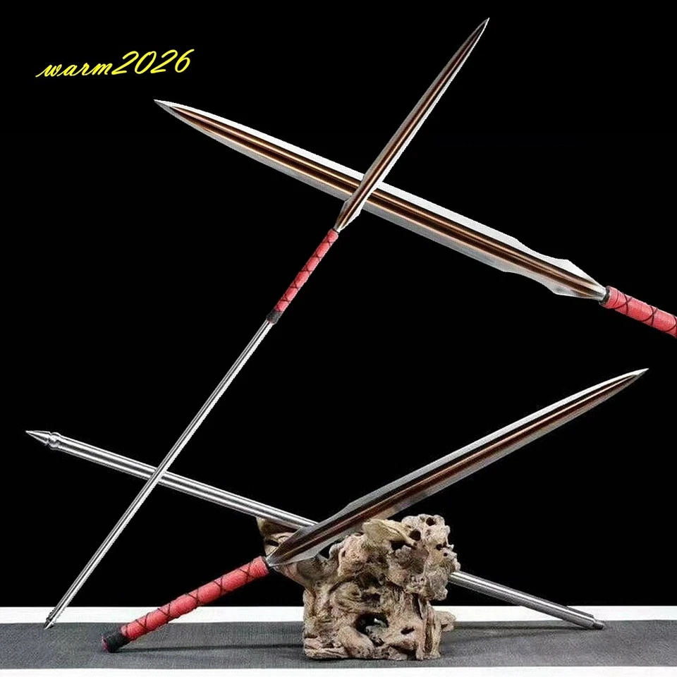 Espada China KUNGFU Lanza Han Muy Afilada Acero Manganeso Exterior Lanza de Caza Foto 2 de 4