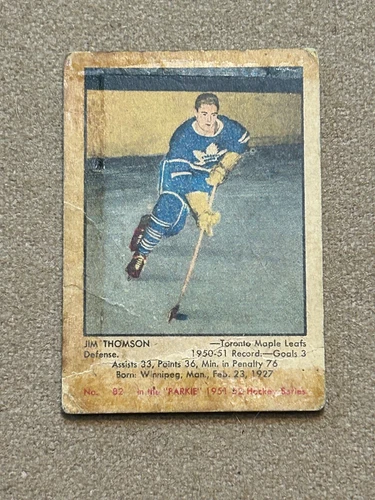 1951-52 Parkhurst hockey Jim Thomson RC rookie card poor-tape MAPLE LEAFS