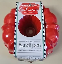 Nordic Ware COLORS Formed Bundt Pan 12 Cup RED Made In U.S.A.