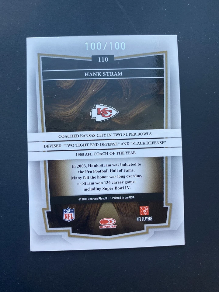 2008 Donruss Classics - Legend Timeless Tributes #110 Hank Stram 100/100 - Image 2 of 2