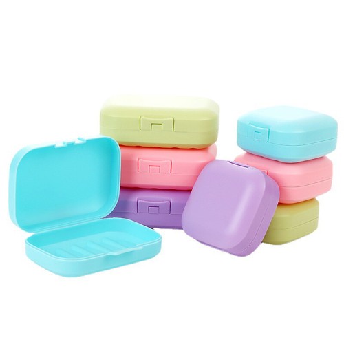 Portable Oval Soap Dish Box Case Holder Container Sealed Travel Shower Bathroom⚝ - Picture 5 of 35