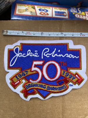 Brooklyn Jackie Robinson 50周年パッチ付き97年 Jackie Robinson 50th Anniversary Breaking Barriers Official MLB