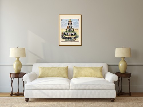Pyramid of Capitalist System antique communist caricature 1911 art print poster - Picture 2 of 16