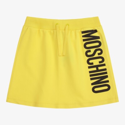 NWT New Moschino Girls Yellow  Logo Skirt Adjustable Size 5
