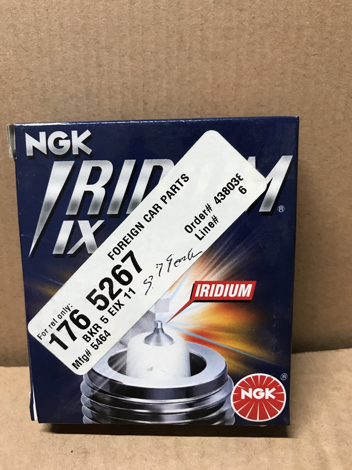New Vintage NGK Iridium IX Spark Plugs #5464 BKR5EIX-11 - Set of 4