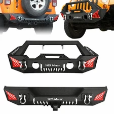 Front /Rear Bumper for 2007-2018 Jeep Wrangler JK JLU w/D-Rings &Winch Plate