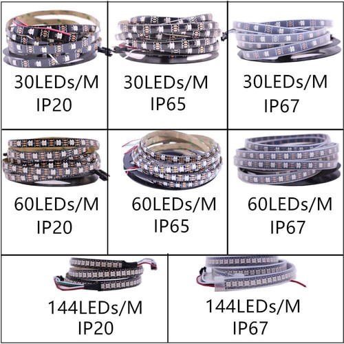 WS2812B LED Strip Light 5050 RGB 30/60/144LEDs/M IC Individual Addressable DC 5V - Picture 4 of 18
