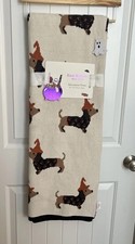 Isaac Mizrahi DACHSHUND Halloween Decorative Throw Blanket DOXIE Decor NWT