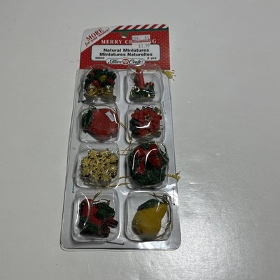 Fibre Craft Miniature Christmas Ornaments Original Package 1 1/4 -1 3/8 