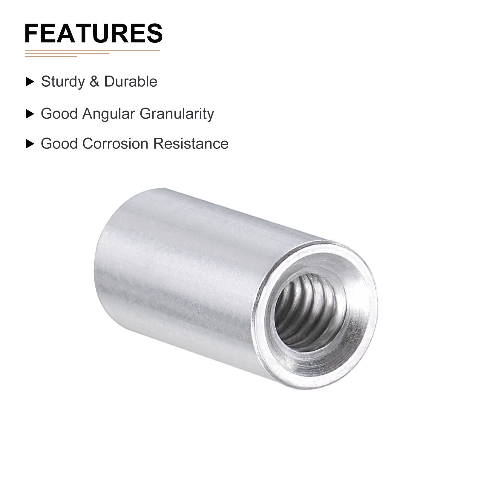 1/4-20x20mm(DxL) Coupling Connector Nut Threaded Sleeve Rod 4Pcs for Furniture