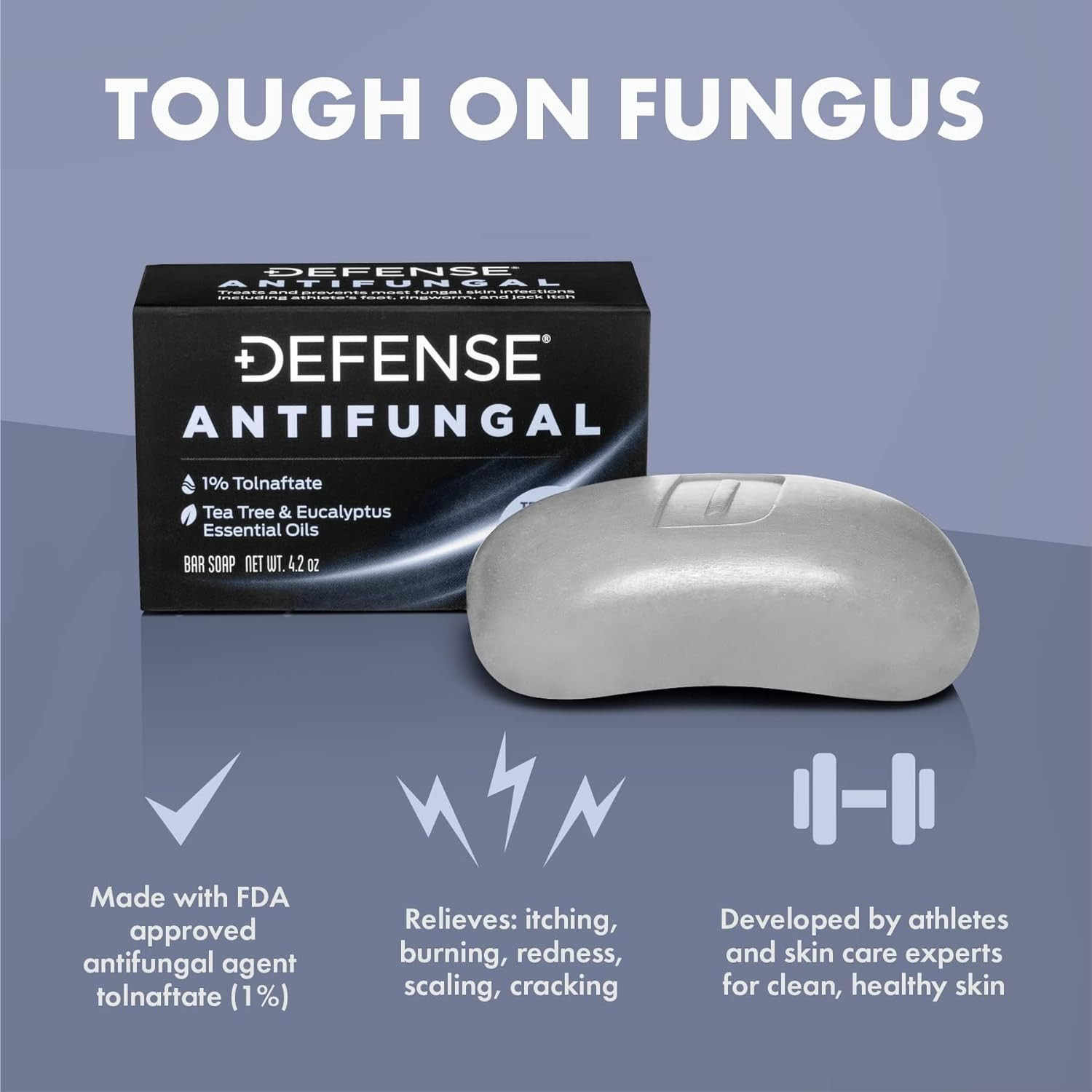 Defense Antifungal Bar Soap 5-Pack | Jock Itch, Ringworm, Athlete'S Foot, Skin F