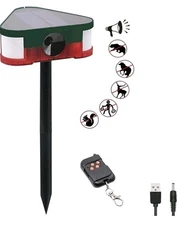 Solar Motion Sensor Driveway Alarms Wireless with 360° 3x129db Sound & Strobe US