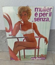 MULIER moda intimo donna Locandina Tabella pubblicitaria Anni 60/70