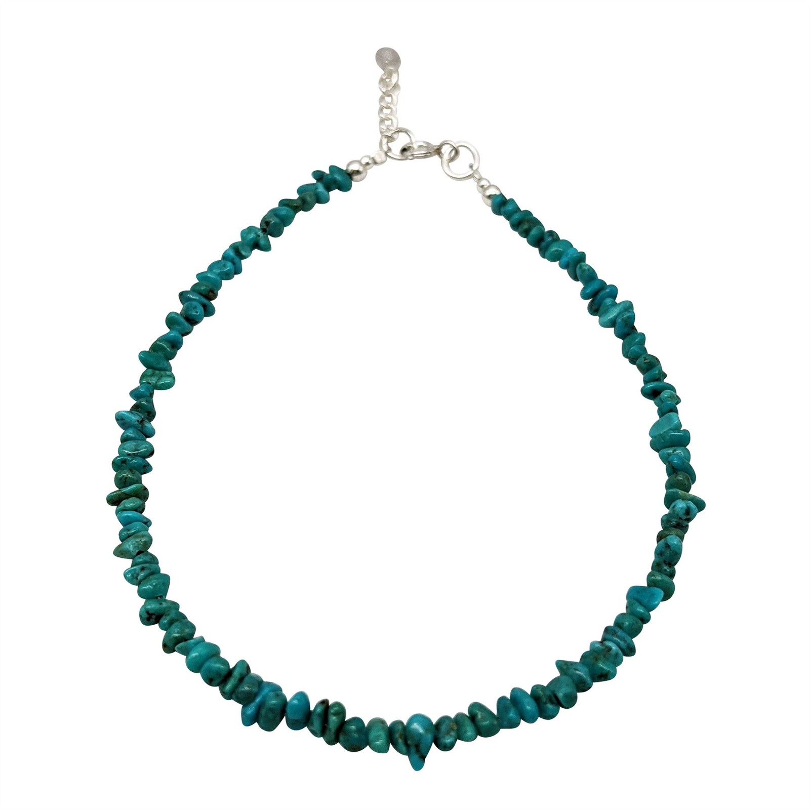 81stgeneration Ankle Bracelet Sterling Silver Turquoise Beaded Anklet Gemstone