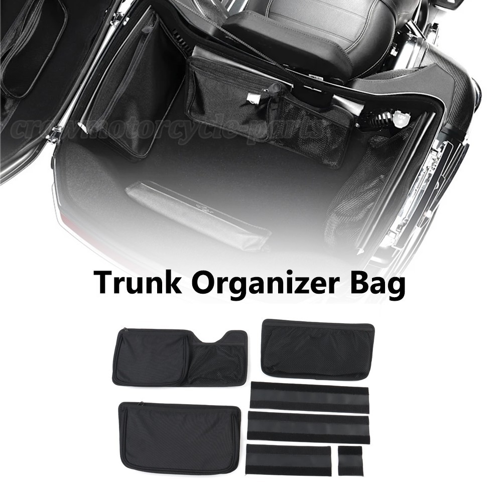 Black Tour Pack Rear Luggage Wall Organizer Bags For Harley Road
