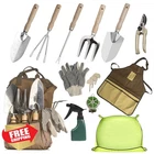 SMOOTHWIND 13pc Garden Tool Set, Tote Bag, Stainless Steel