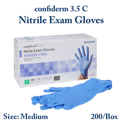 1x Nitrile Exam Gloves Powder-Free - Medium size (McKesson)