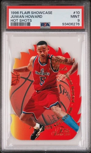 1996-97 Flair Showcase Hot Shots Juwan Howard #10 Die-Cut Insert PSA 9 Bullets
