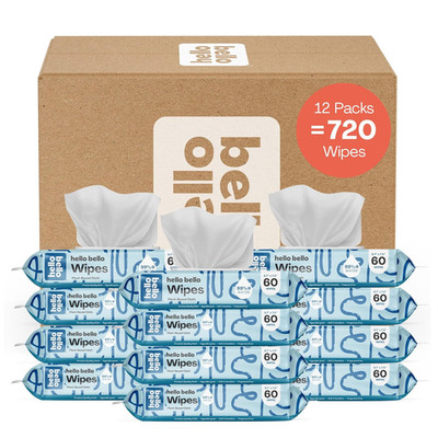 Hello Bello Extra Gentle Unscented Baby Wipes, Plant Based, Made with 99% Water