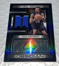 2022-23 Obsidian COLE ANTHONY Matrix Material Game Worn Patch Auto /99  MAGIC