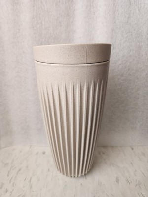 16oz Huskee Cup & Lid (Natural/Beige) Unique Fins